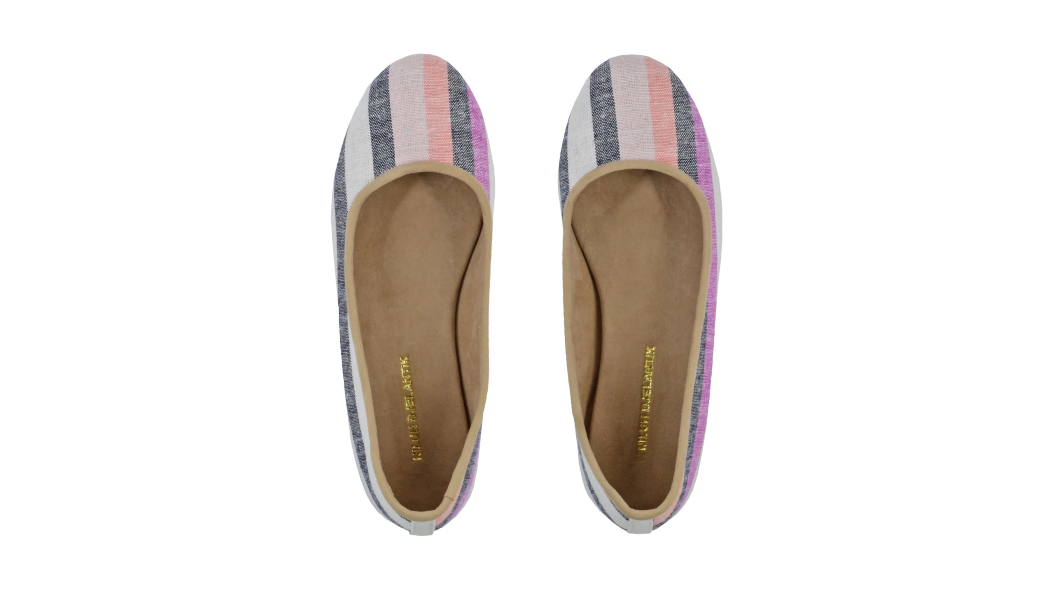 Kate 20mm Ballet - Ligne blanche et saumon en lin