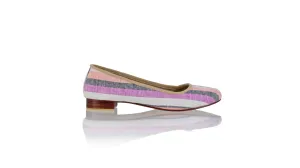 Kate 20mm Ballet - Ligne blanche et saumon en lin