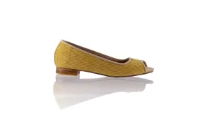 Kate Peeptoe 20mm Ballet - Velours côtelé beige