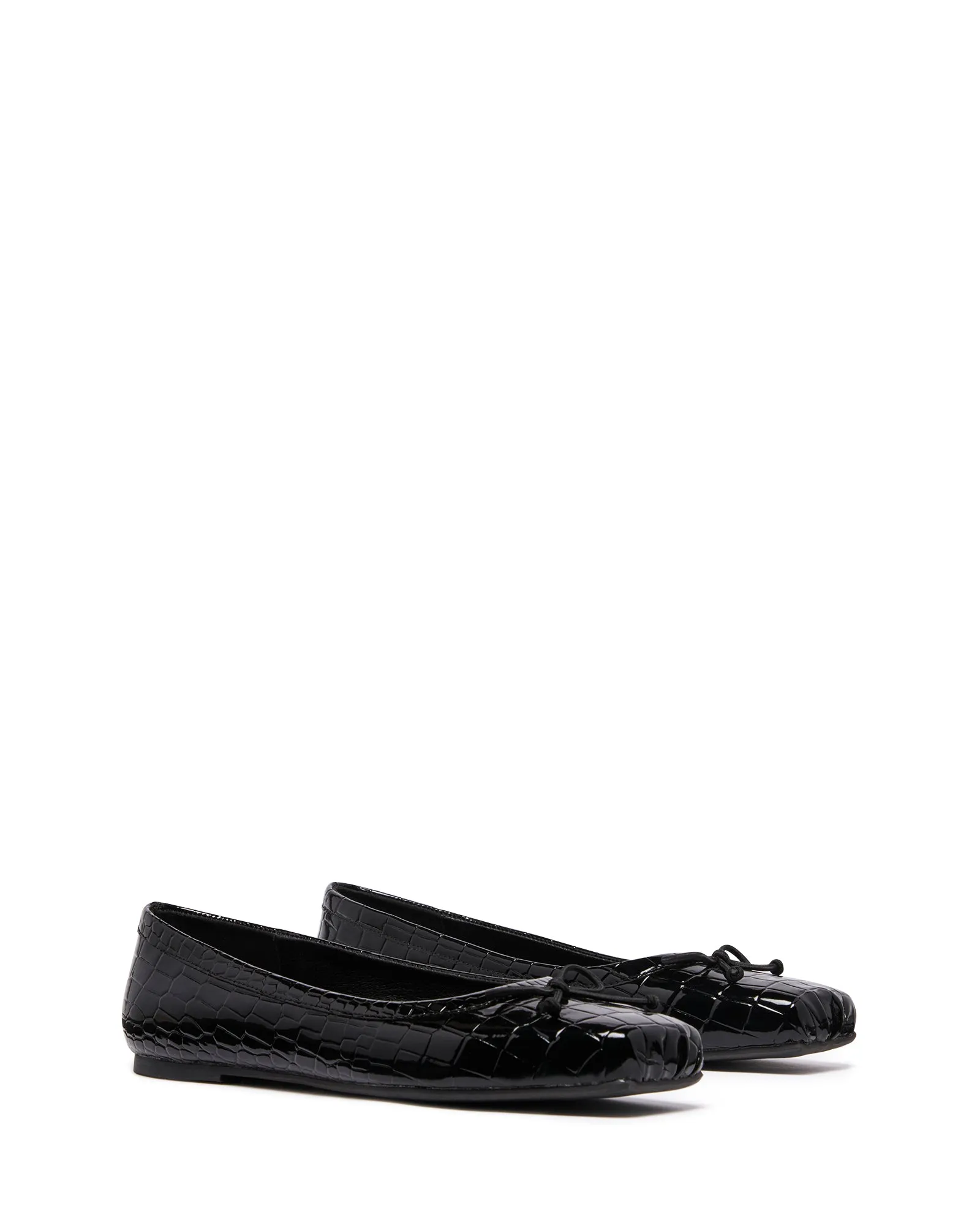 Ballerine Laine Noir Croco