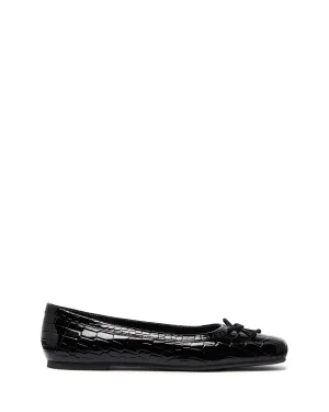 Ballerine Laine Noir Croco