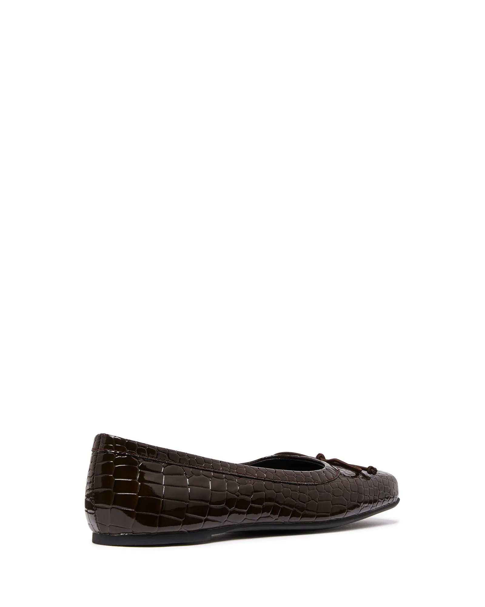 Ballerine en laine effet crocodile chocolat