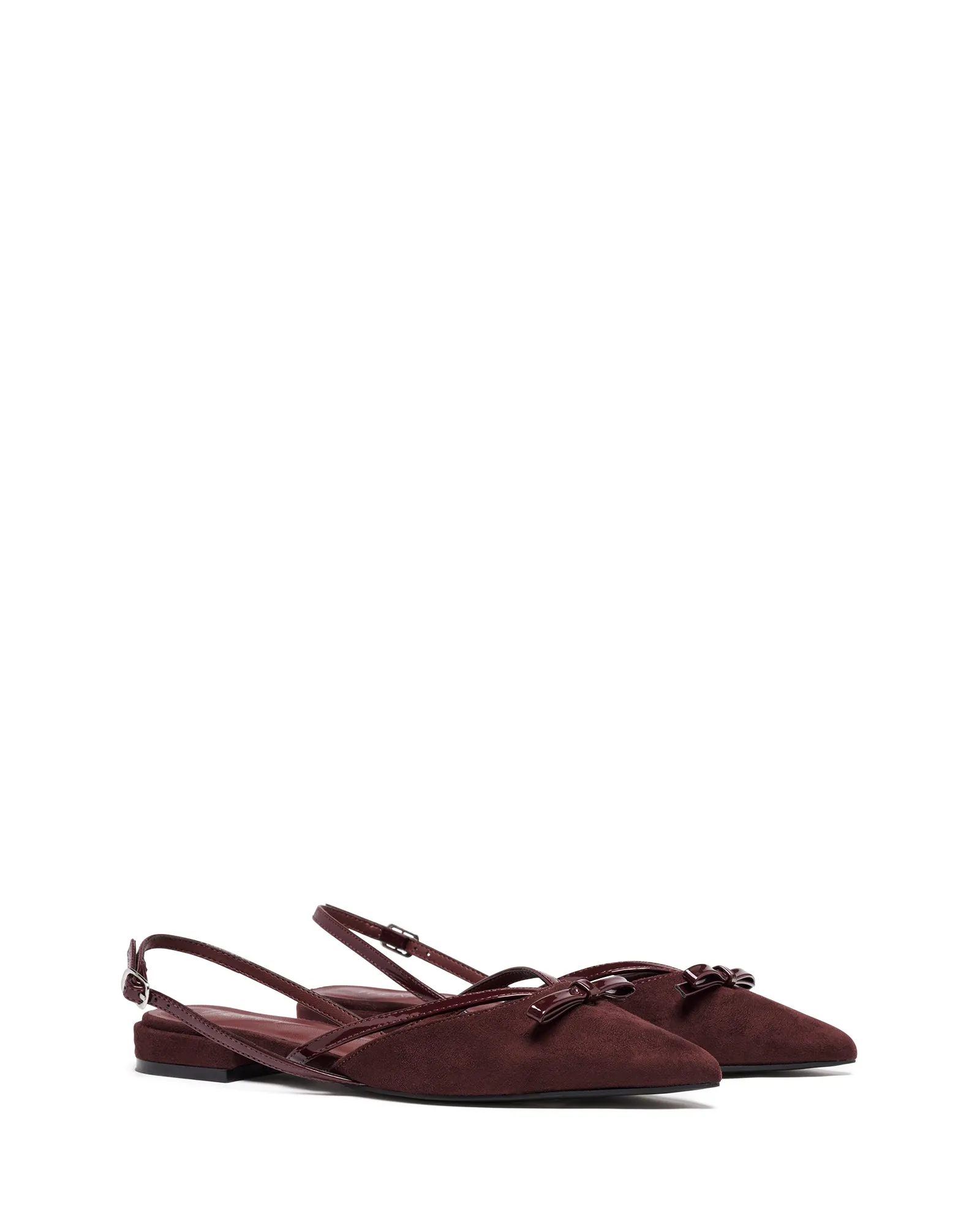 Lalaa Flat Point Bordeaux en daim