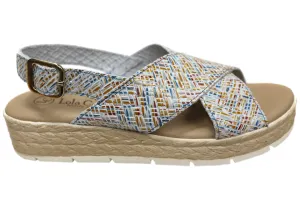 Sandales Espadrilles en Cuir Confortables pour Femmes Lola Canales Fonda Espagnoles Chaussures Lola Canales