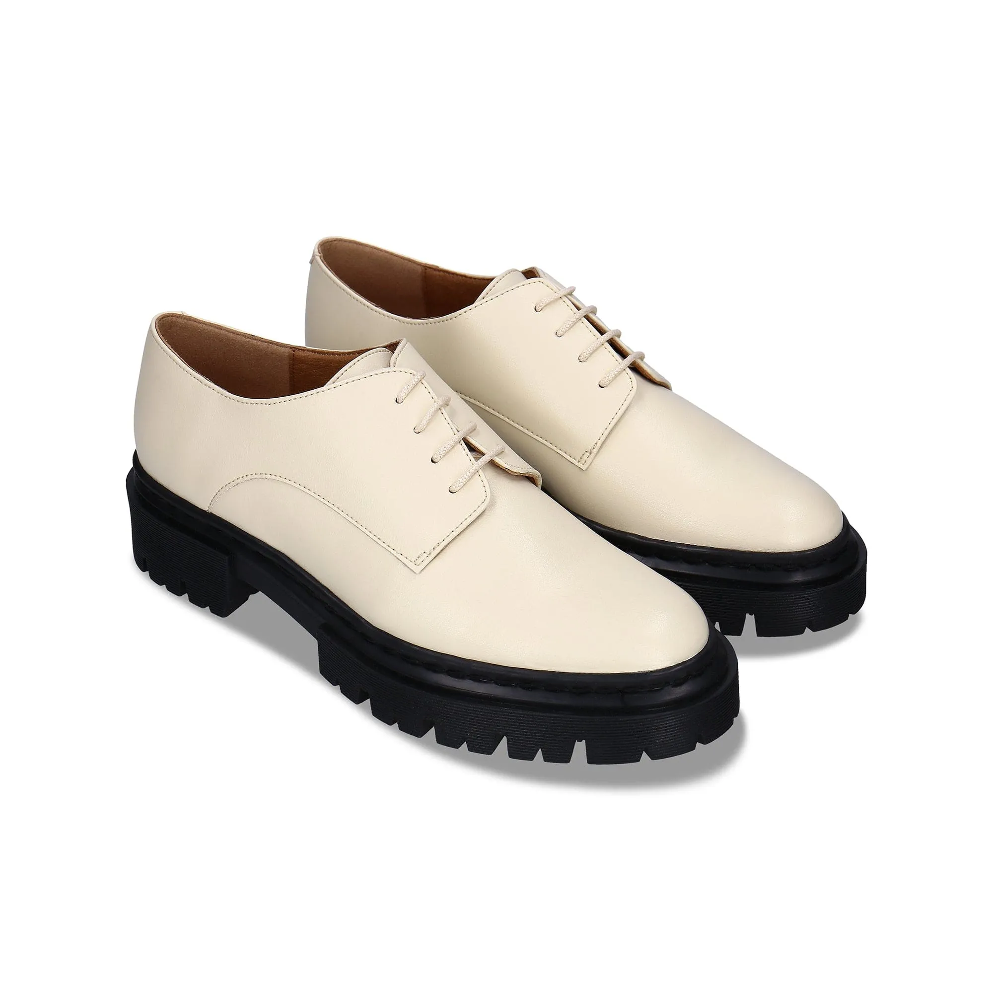 Derby Vegan en Cuir Pomme pour Femme Megan | Blanc