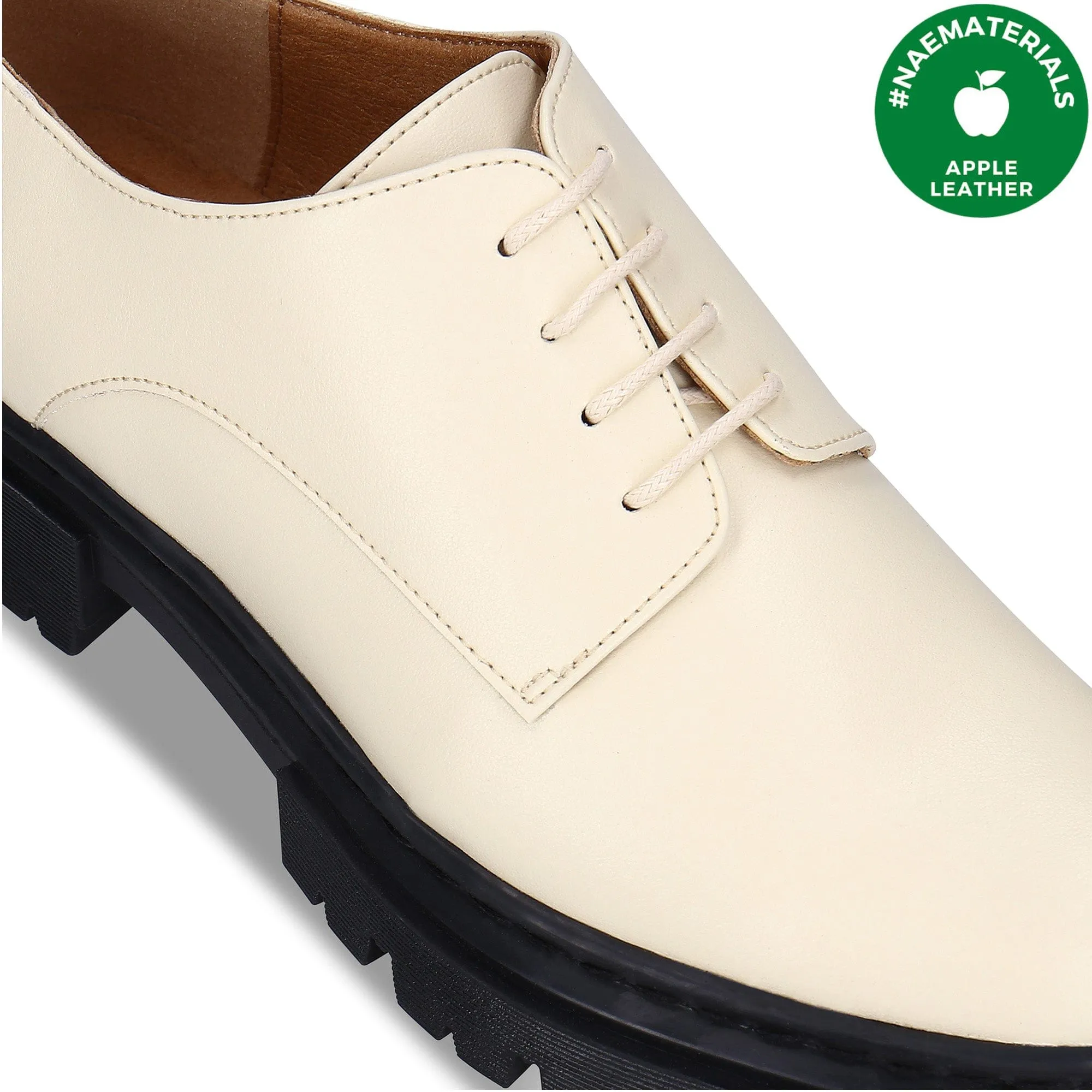 Derby Vegan en Cuir Pomme pour Femme Megan | Blanc
