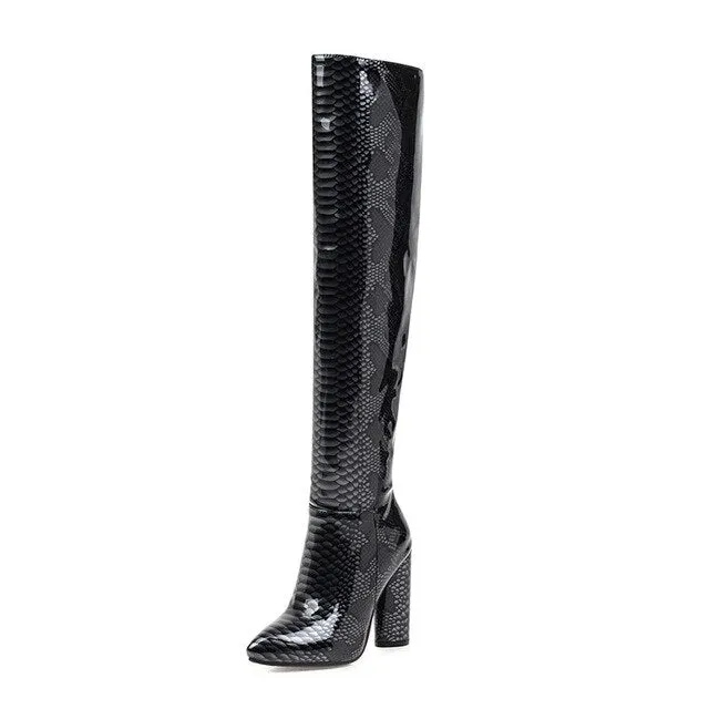 MEMUNIA 2020 en vente chaude bottes hautes pour femmes à bout pointu talons hauts chaussures pour fête et bal automne hiver bottes cuissardes femme Fashion Nova Shoes
