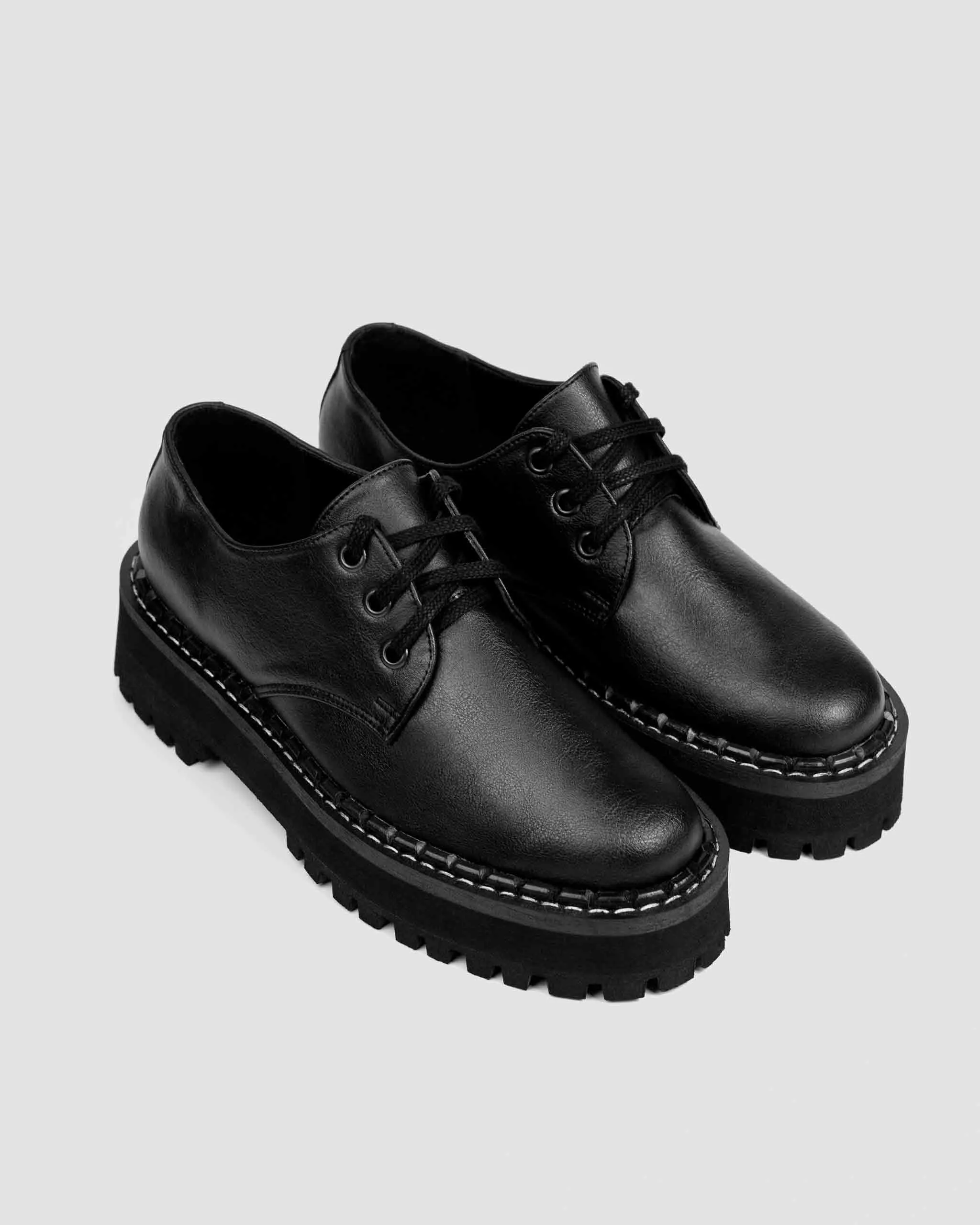 Derby Vegan en Cuir Grainé Raisin pour Homme | Noir