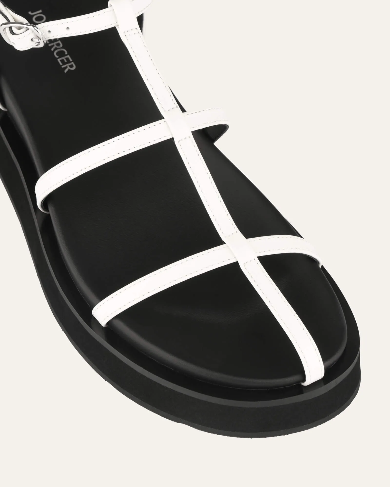 SANDALES PLATES MINA BLANCHE MULTICOLORE