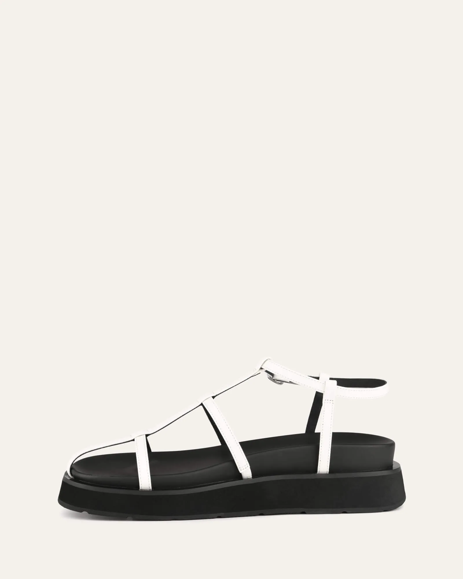 SANDALES PLATES MINA BLANCHE MULTICOLORE