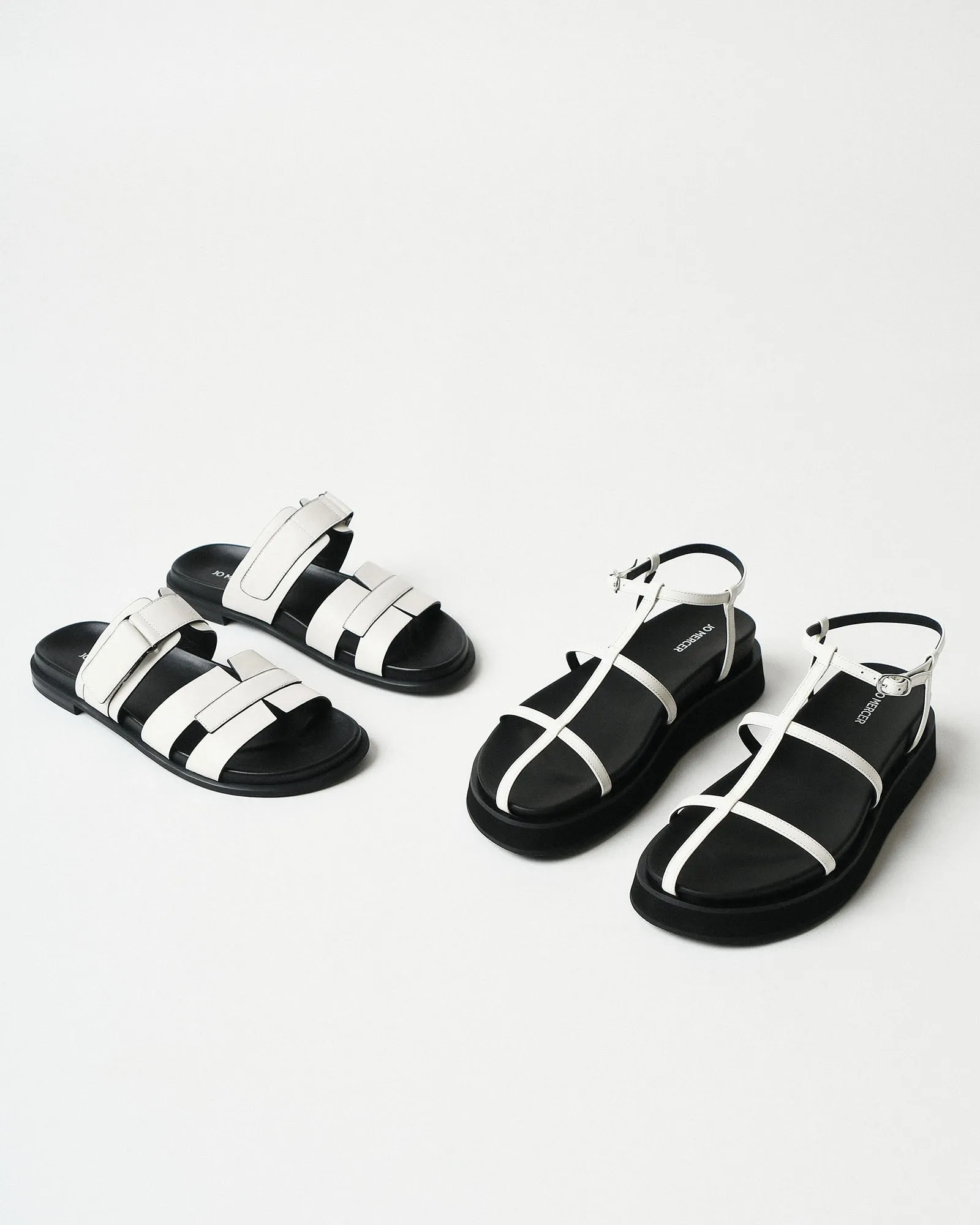 SANDALES PLATES MINA BLANCHE MULTICOLORE