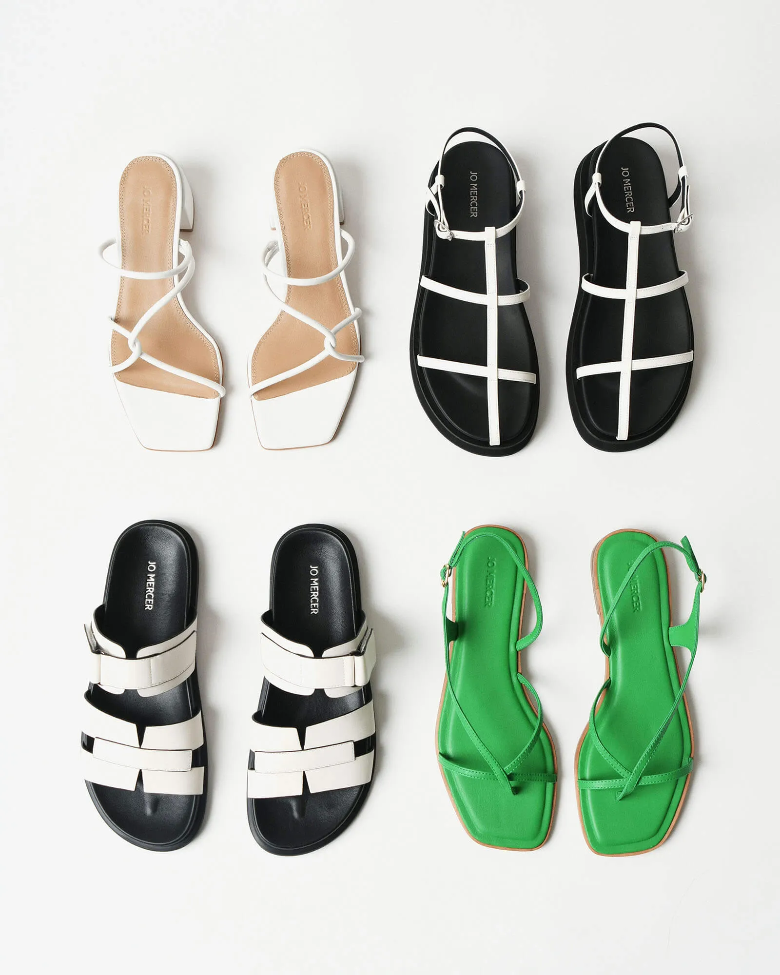 SANDALES PLATES MINA BLANCHE MULTICOLORE