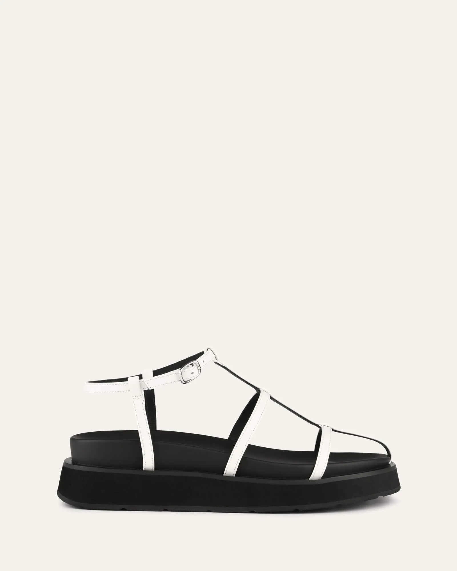 SANDALES PLATES MINA BLANCHE MULTICOLORE