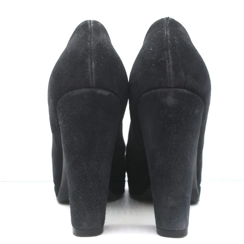 Escarpins Plateforme Miu Miu en Suède Noir Taille 36.5