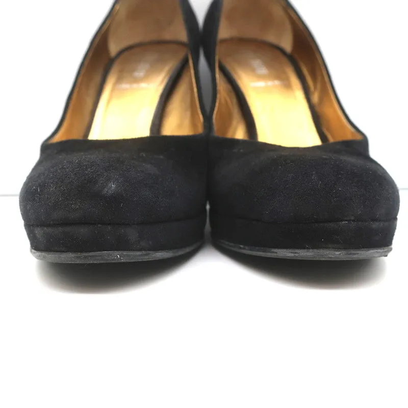 Escarpins Plateforme Miu Miu en Suède Noir Taille 36.5