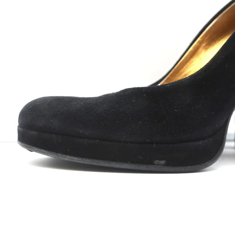 Escarpins Plateforme Miu Miu en Suède Noir Taille 36.5