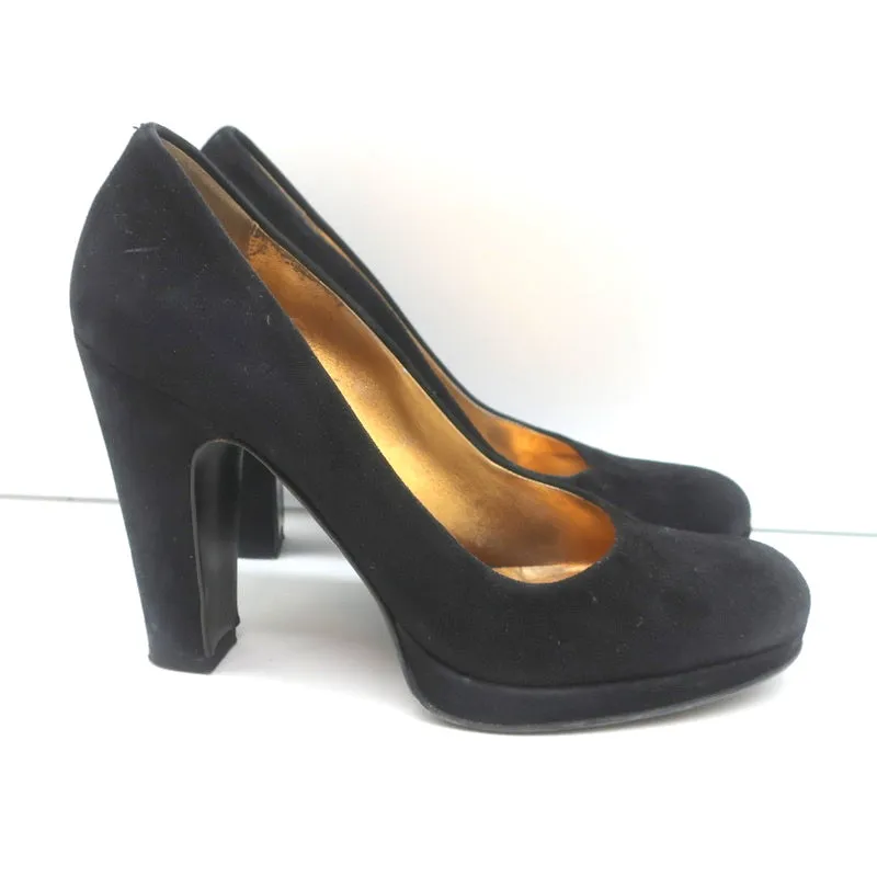Escarpins Plateforme Miu Miu en Suède Noir Taille 36.5