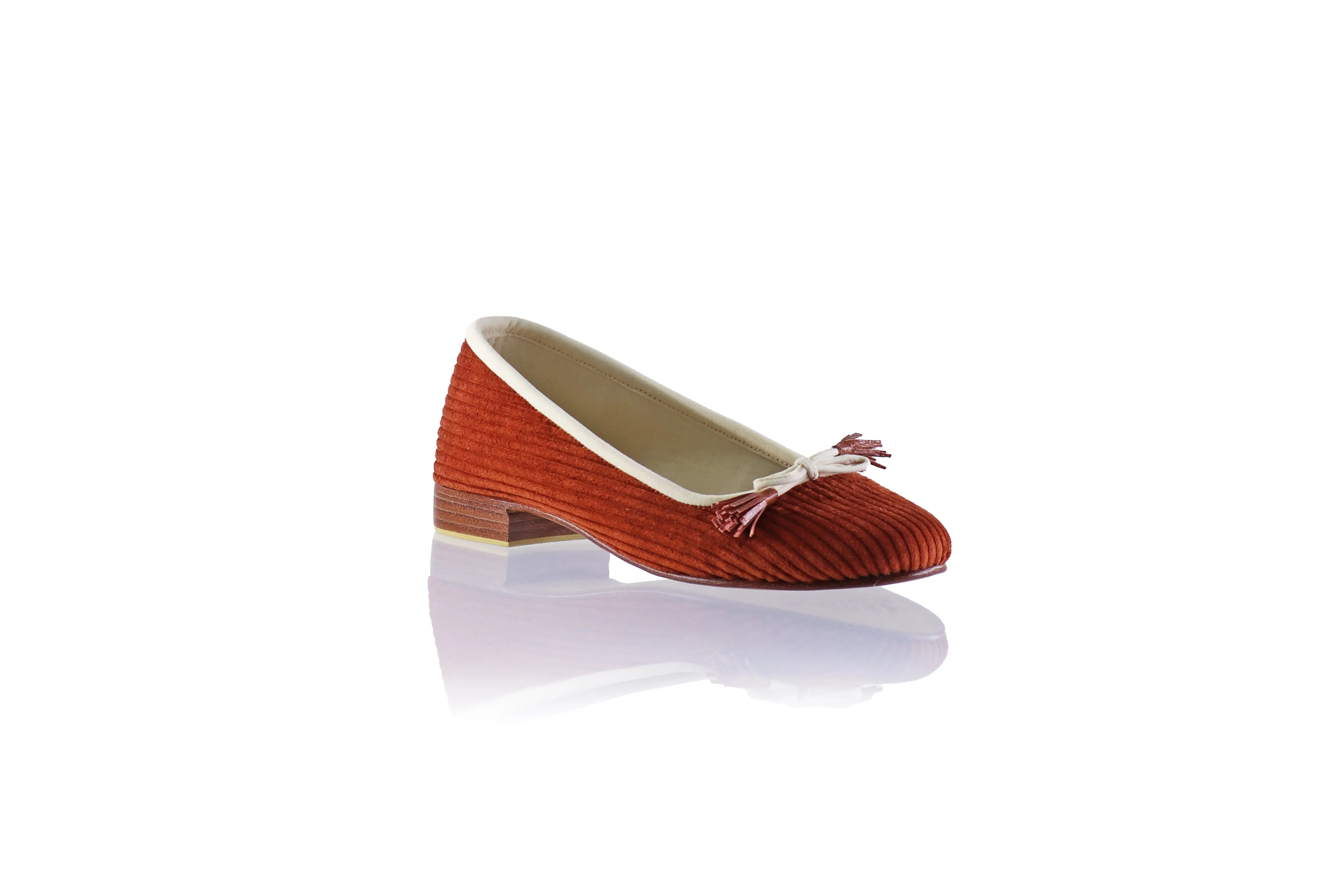 Noemi 20mm Ballet - Velours côtelé Terre cuite