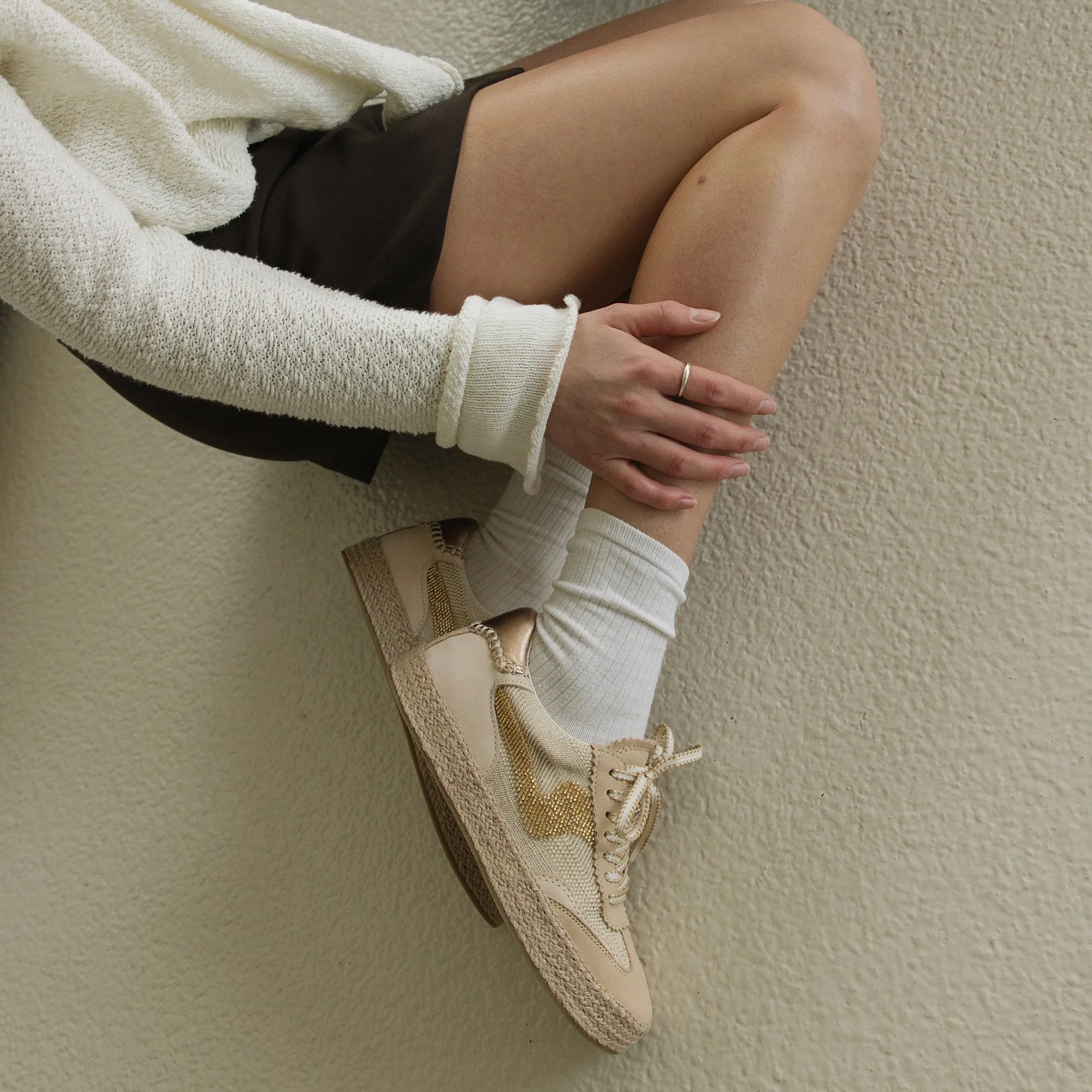 AVIS ESPADRILLES BASKETS PERLÉES DORÉ MULTICOLORE TOILE DE JUTE