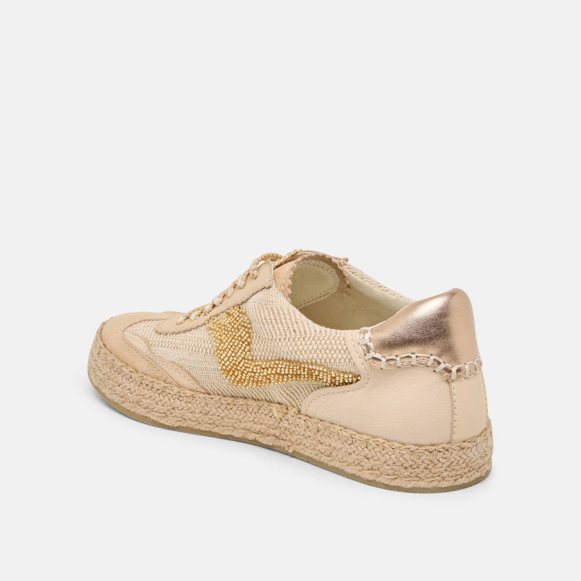 AVIS ESPADRILLES BASKETS PERLÉES DORÉ MULTICOLORE TOILE DE JUTE