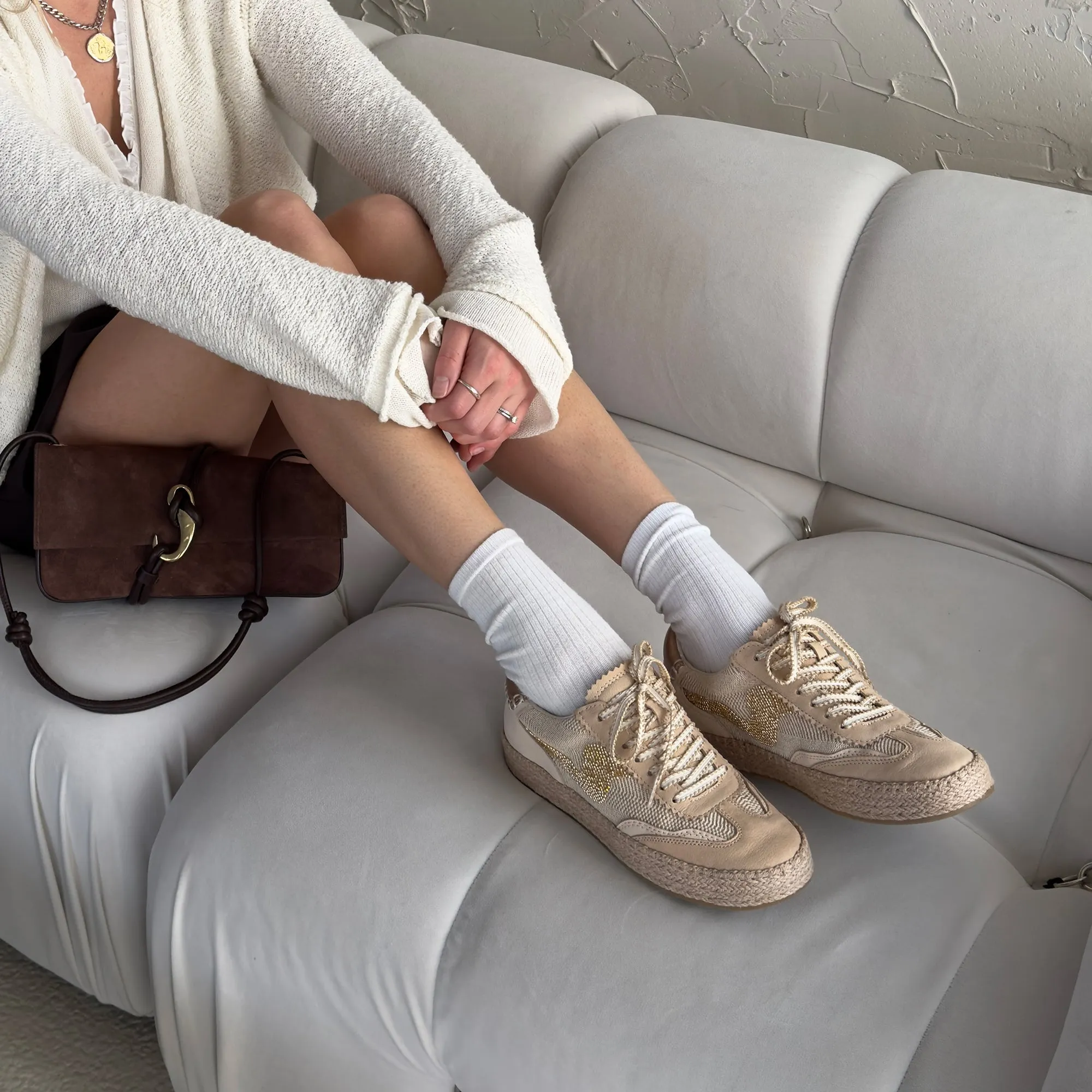AVIS ESPADRILLES BASKETS PERLÉES DORÉ MULTICOLORE TOILE DE JUTE