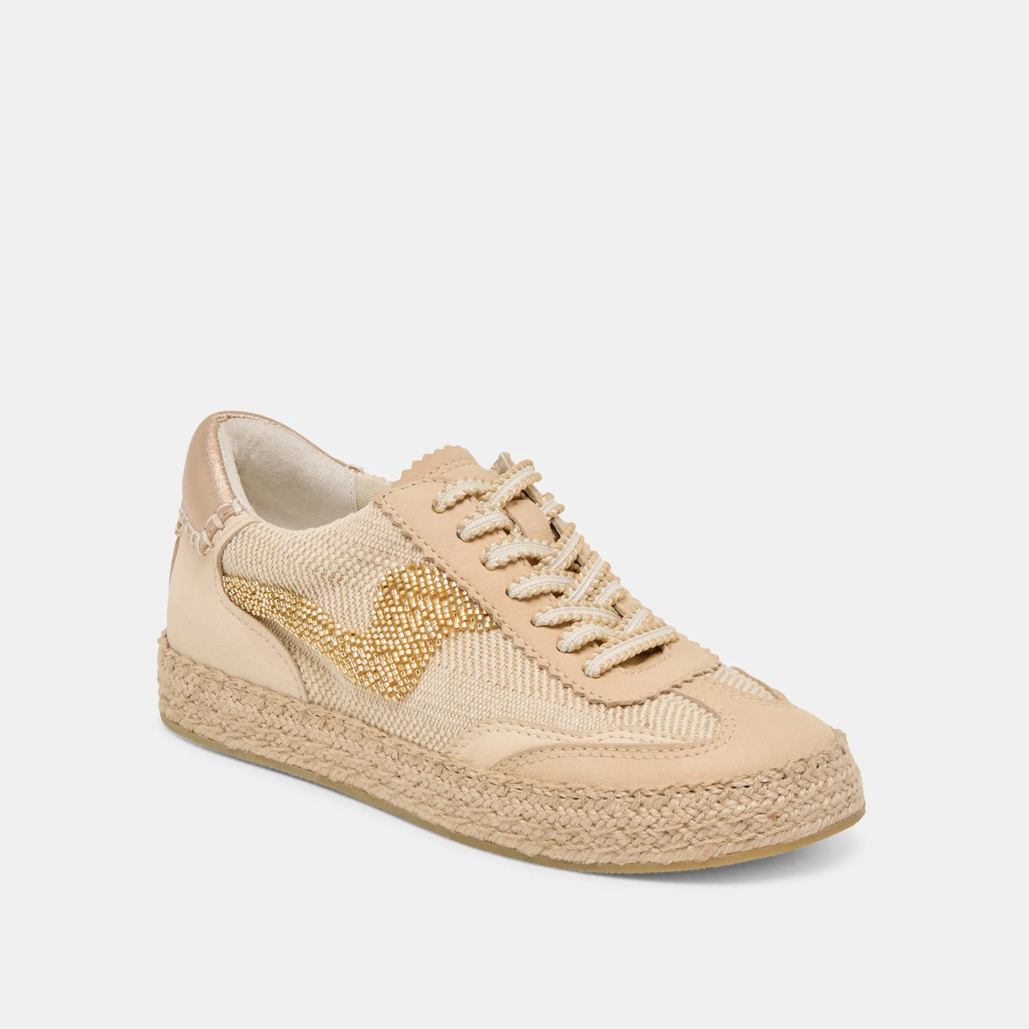 AVIS ESPADRILLES BASKETS PERLÉES DORÉ MULTICOLORE TOILE DE JUTE