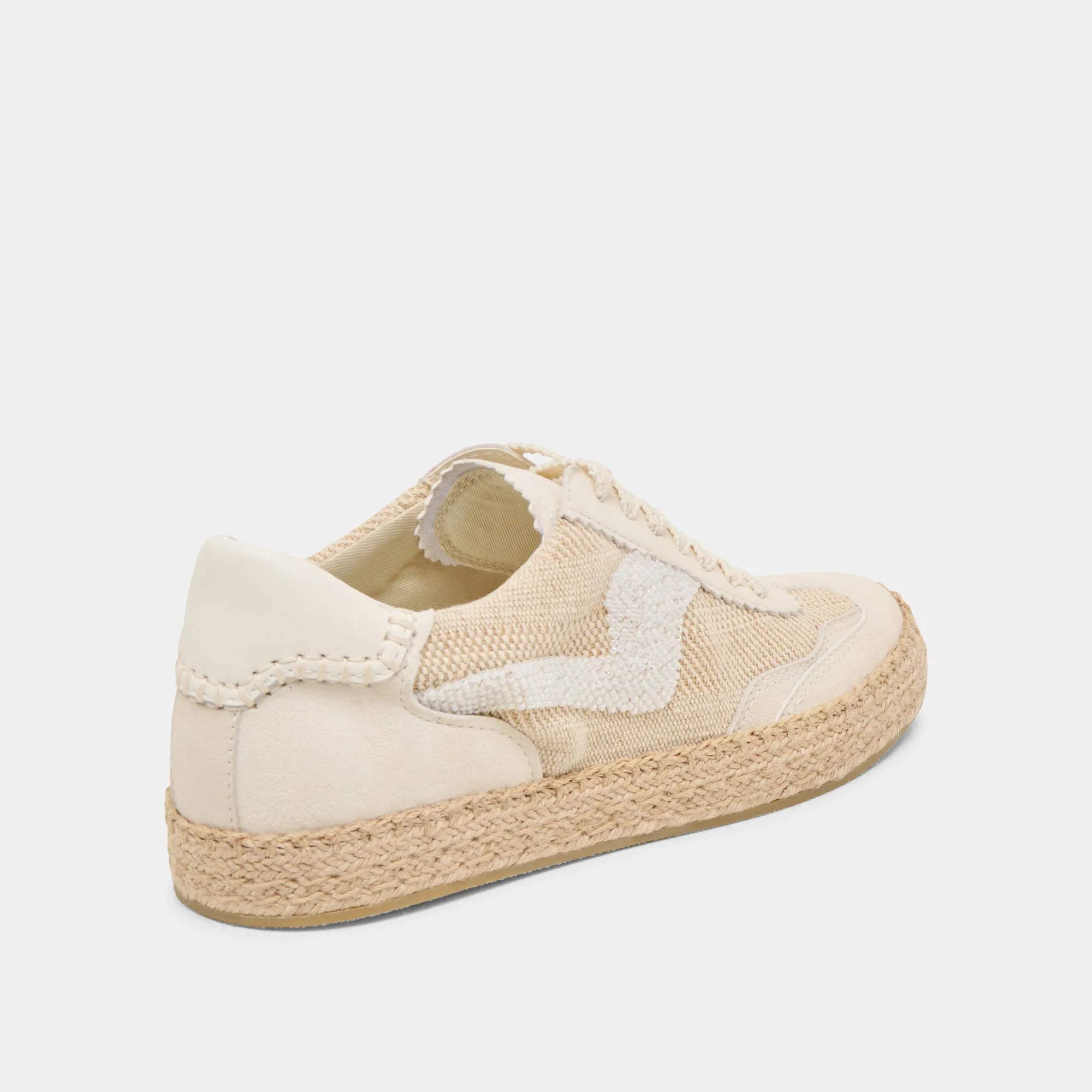 AVIS ESPADRILLES SNEAKERS À PERLES NATUREL MULTICOLORE TOILE DE JUTE