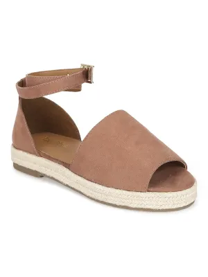 Espadrilles en jute à large bride micro nude