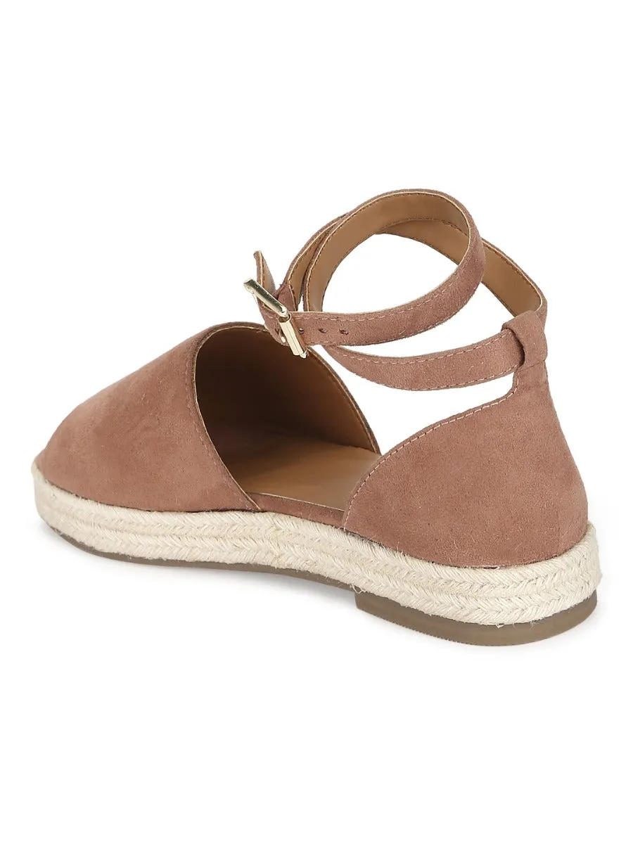 Espadrilles en jute à large bride micro nude
