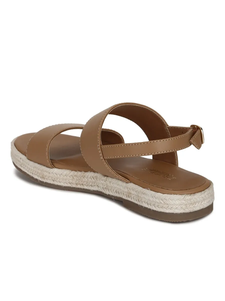 Espadrilles en jute PU nude