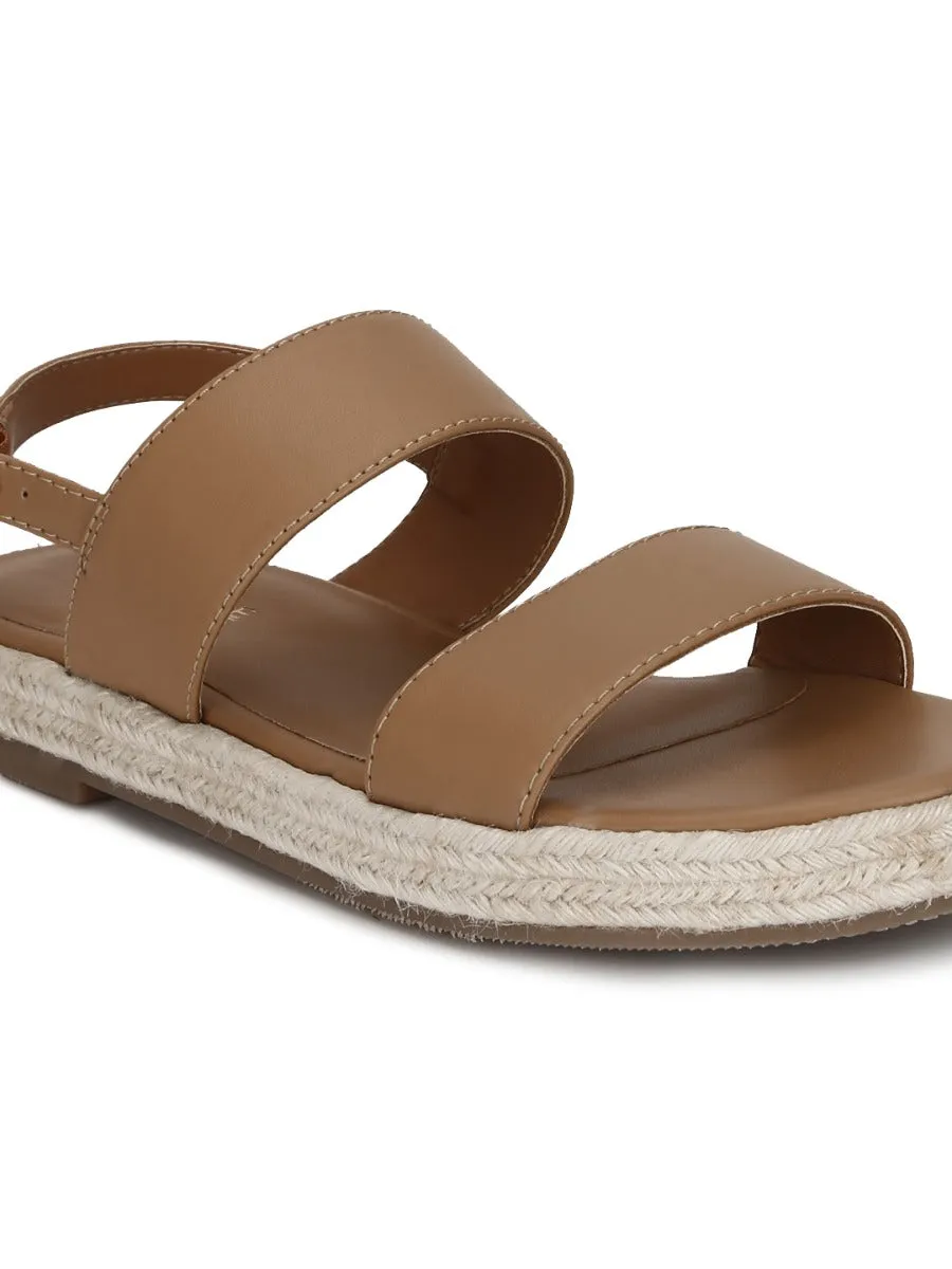 Espadrilles en jute PU nude