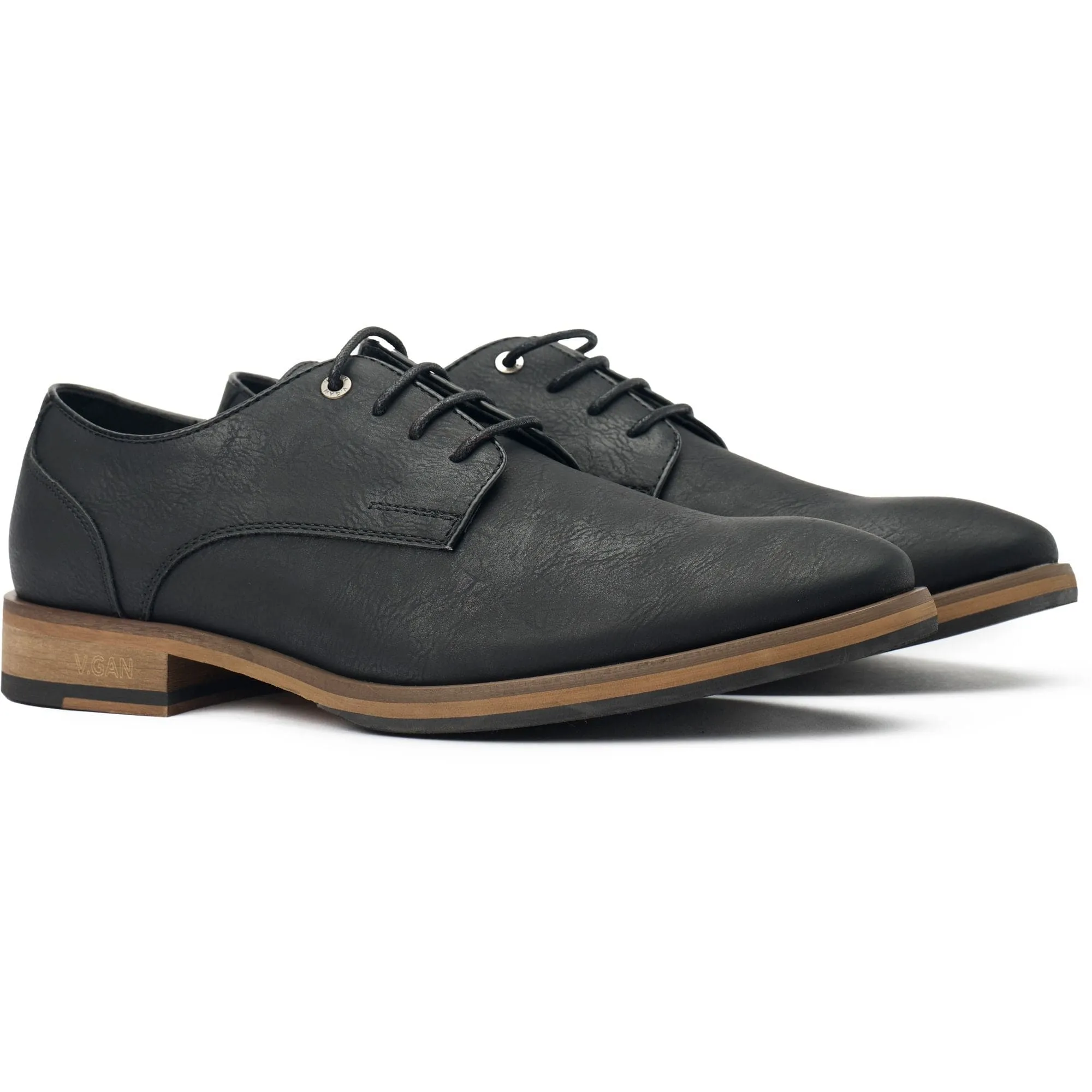Chaussures Derby en Simili-Cuir Vegan pour Homme Oatmeal 2 | Noir