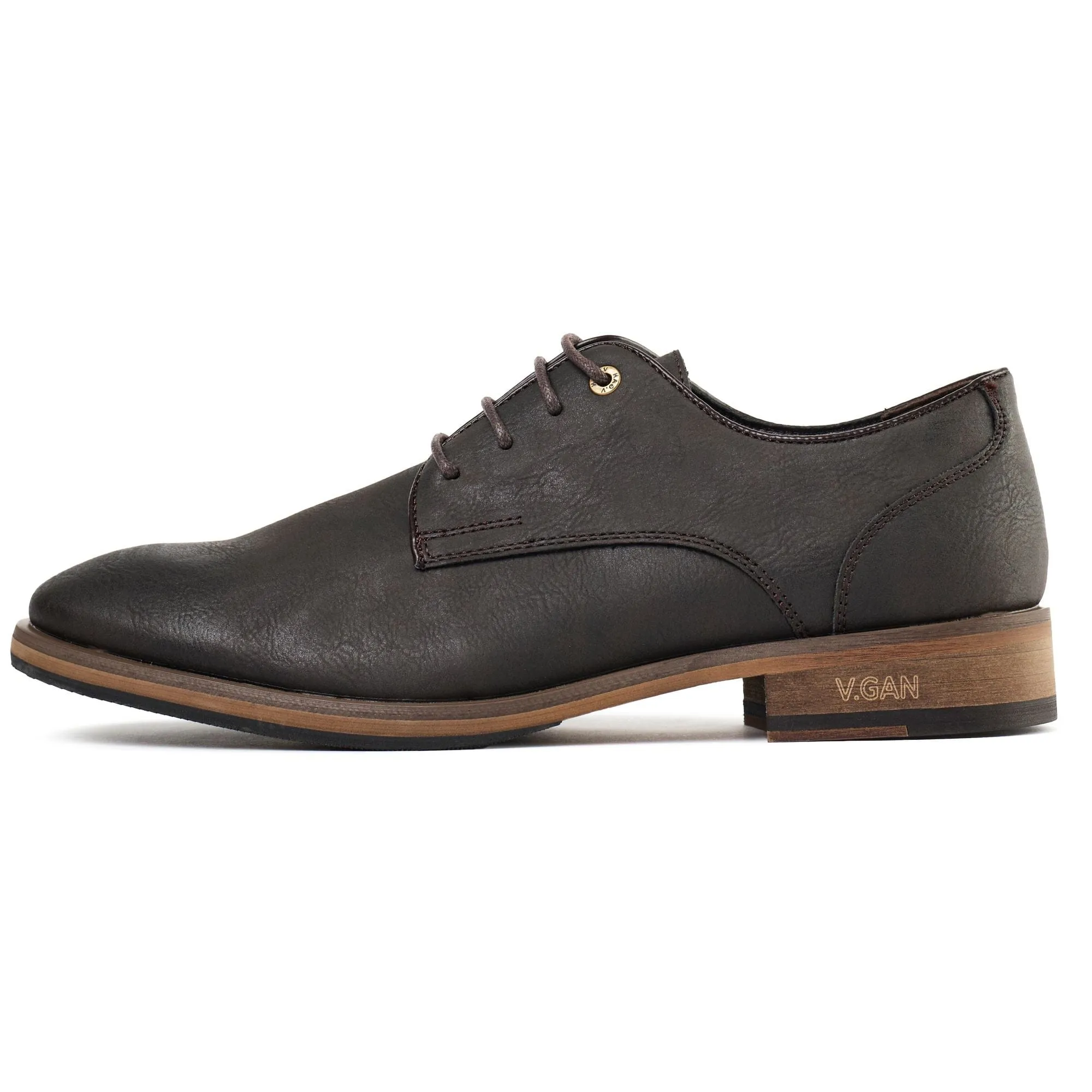 Chaussures Derby en Cuir Végan pour Homme Oatmeal 2 | Marron
