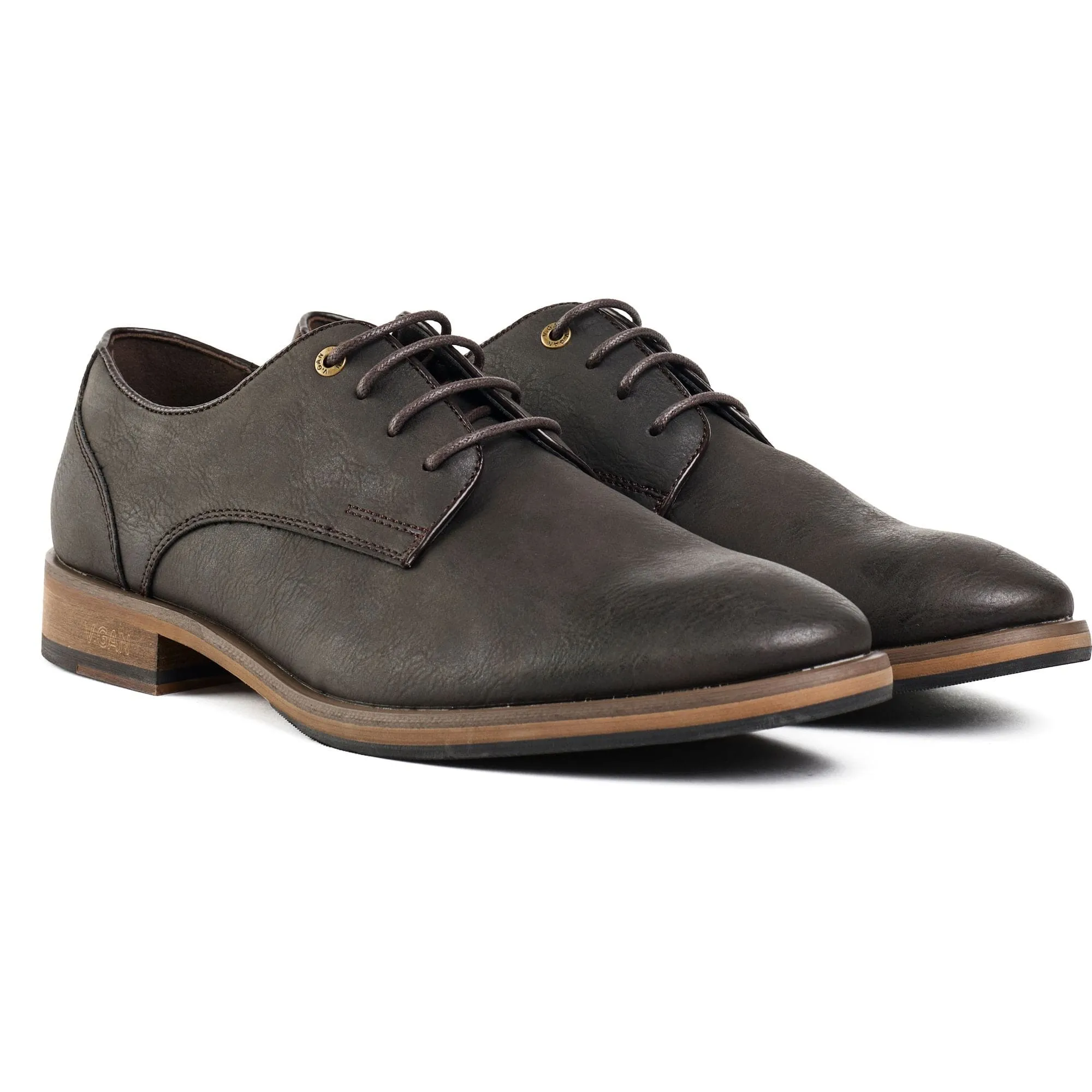 Chaussures Derby en Cuir Végan pour Homme Oatmeal 2 | Marron