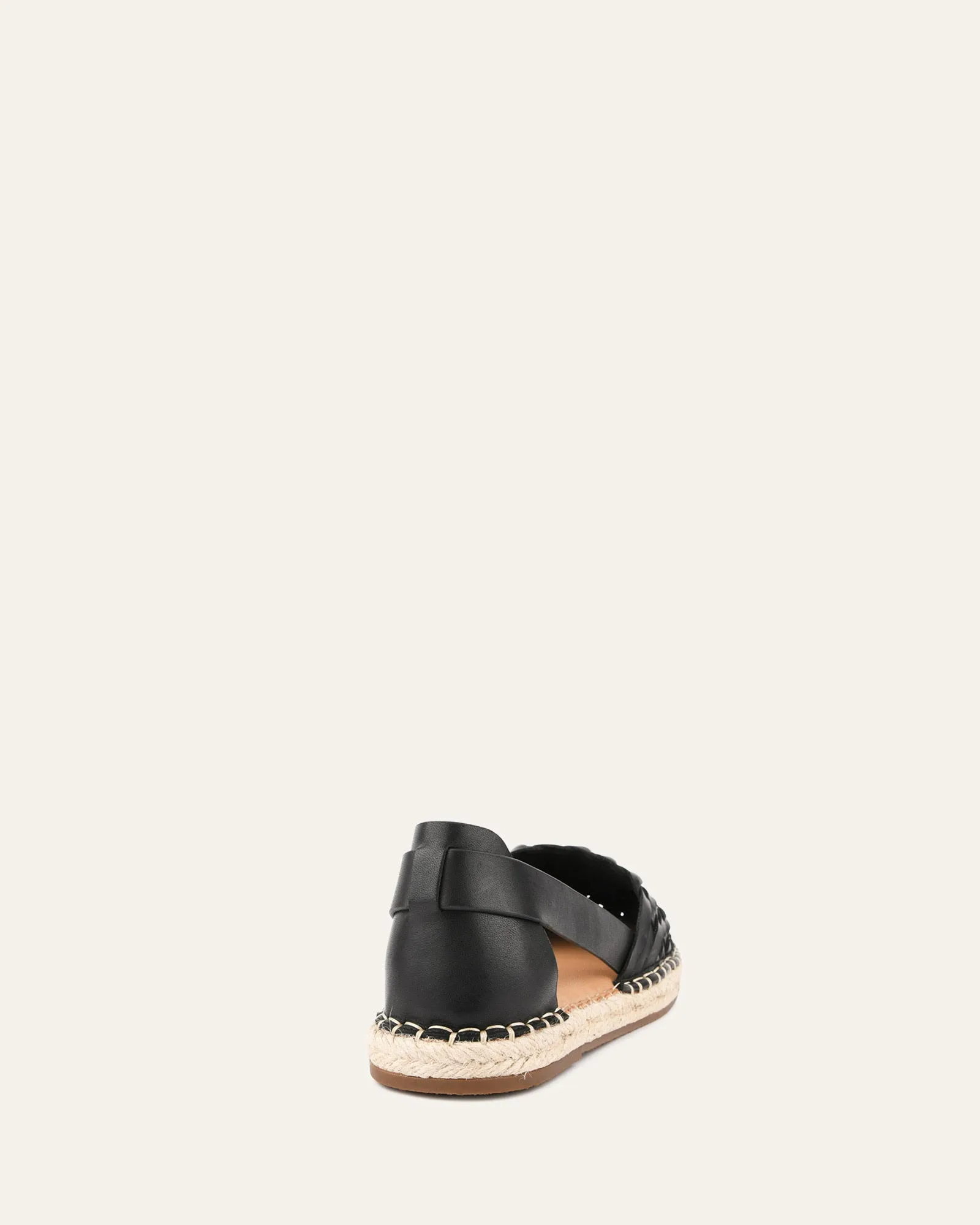 ESPADRILLES PLATES OPAL EN CUIR NOIR