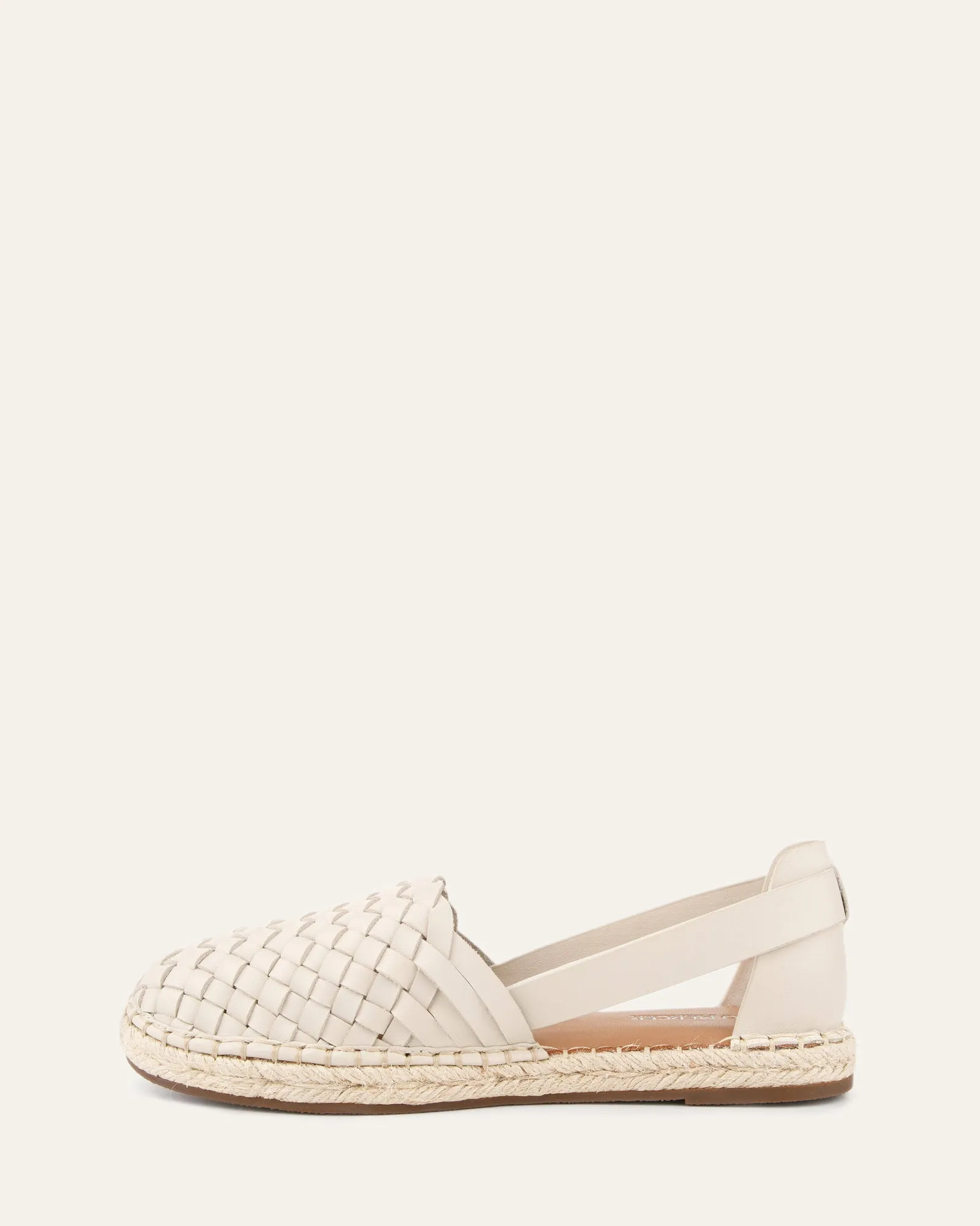ESPADRILLES PLATES OPAL EN CUIR BLANC CASSÉ