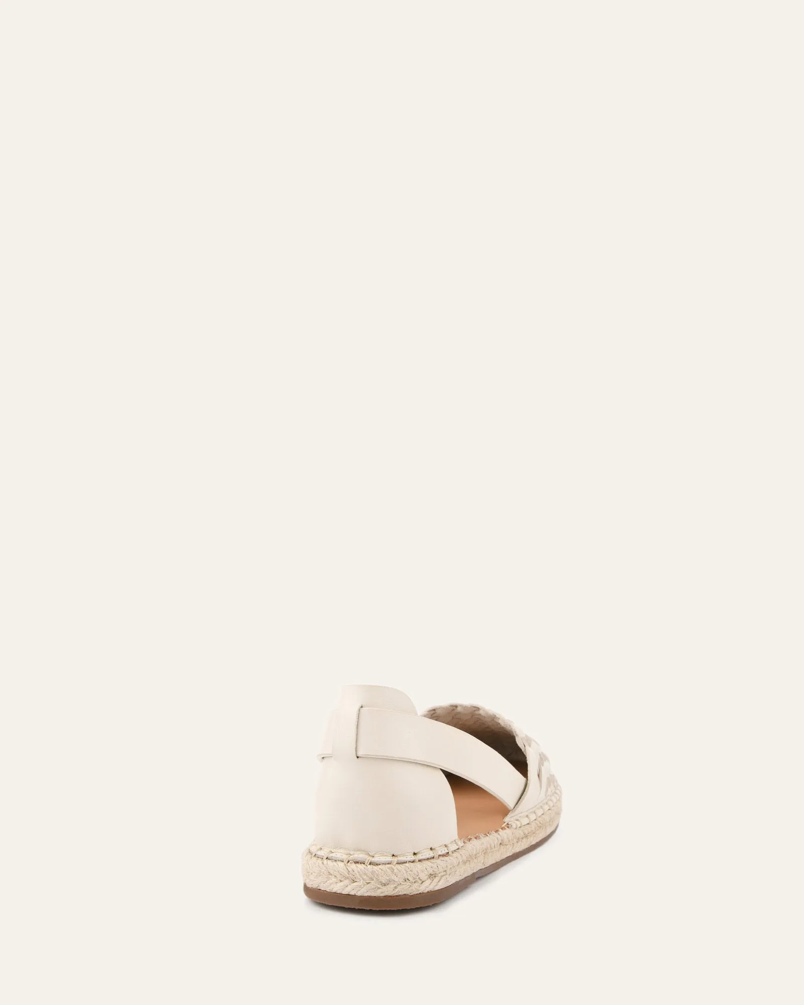 ESPADRILLES PLATES OPAL EN CUIR BLANC CASSÉ