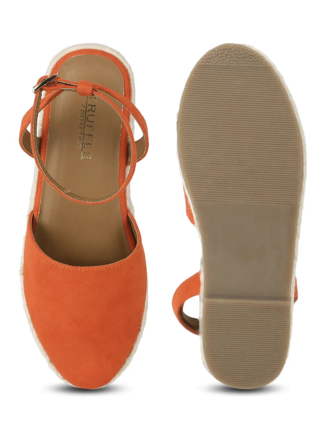 Sandales Espadrilles Plates Micro Orange