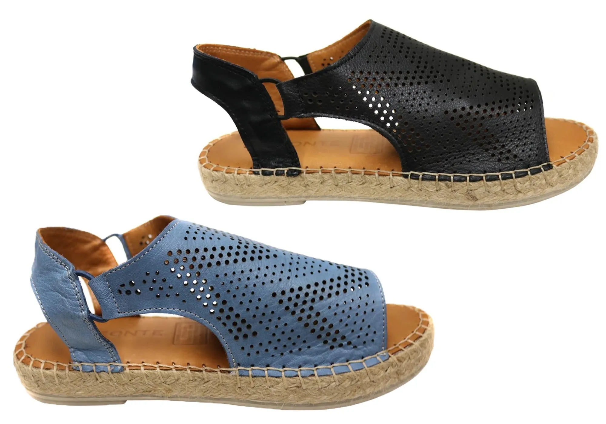 Orizonte Katrina Sandales Espadrilles Confort en Cuir Européen pour Femme Orizonte Chaussures