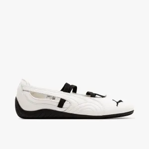 Puma Women's Speedcat Ballerine en Cuir Blanc Puma / Noir Puma