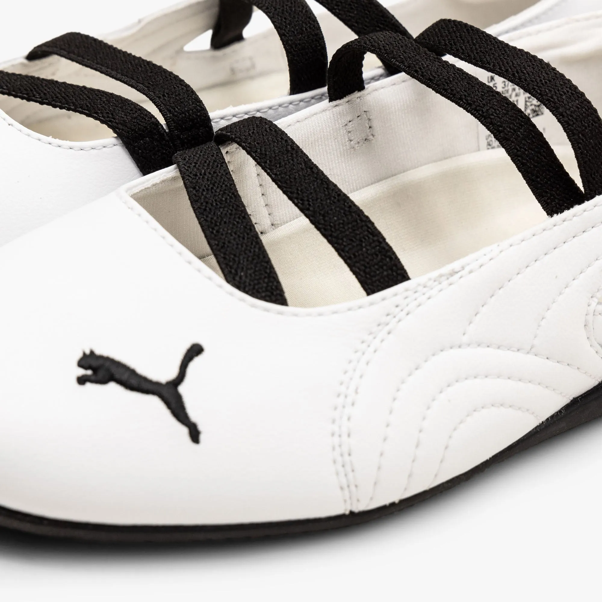 Puma Women's Speedcat Ballerine en Cuir Blanc Puma / Noir Puma