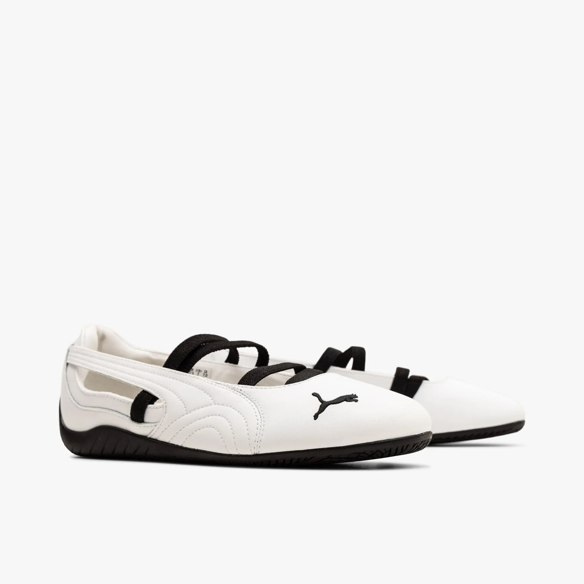 Puma Women's Speedcat Ballerine en Cuir Blanc Puma / Noir Puma