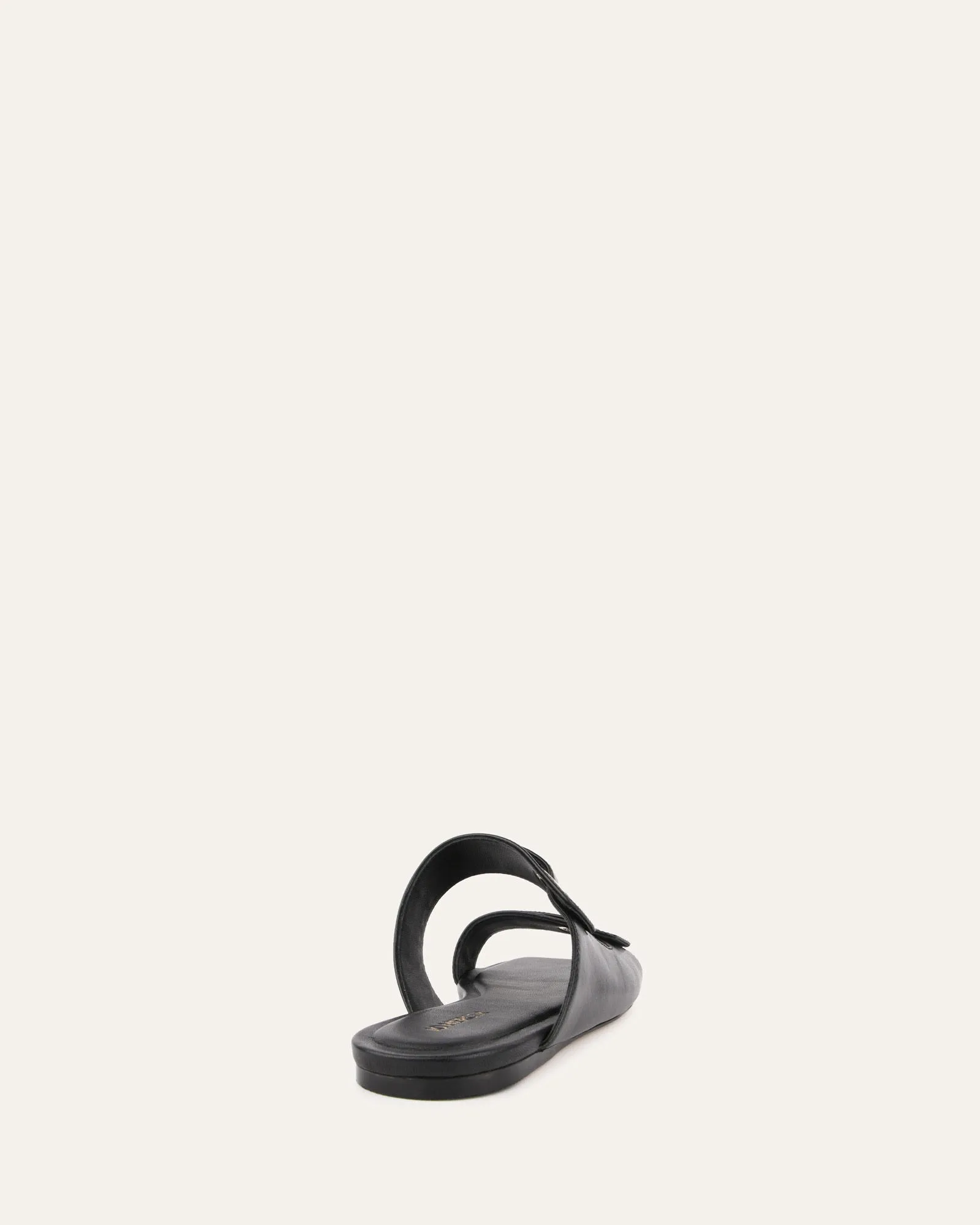 SANDALES PLATES QUILL EN CUIR NOIR