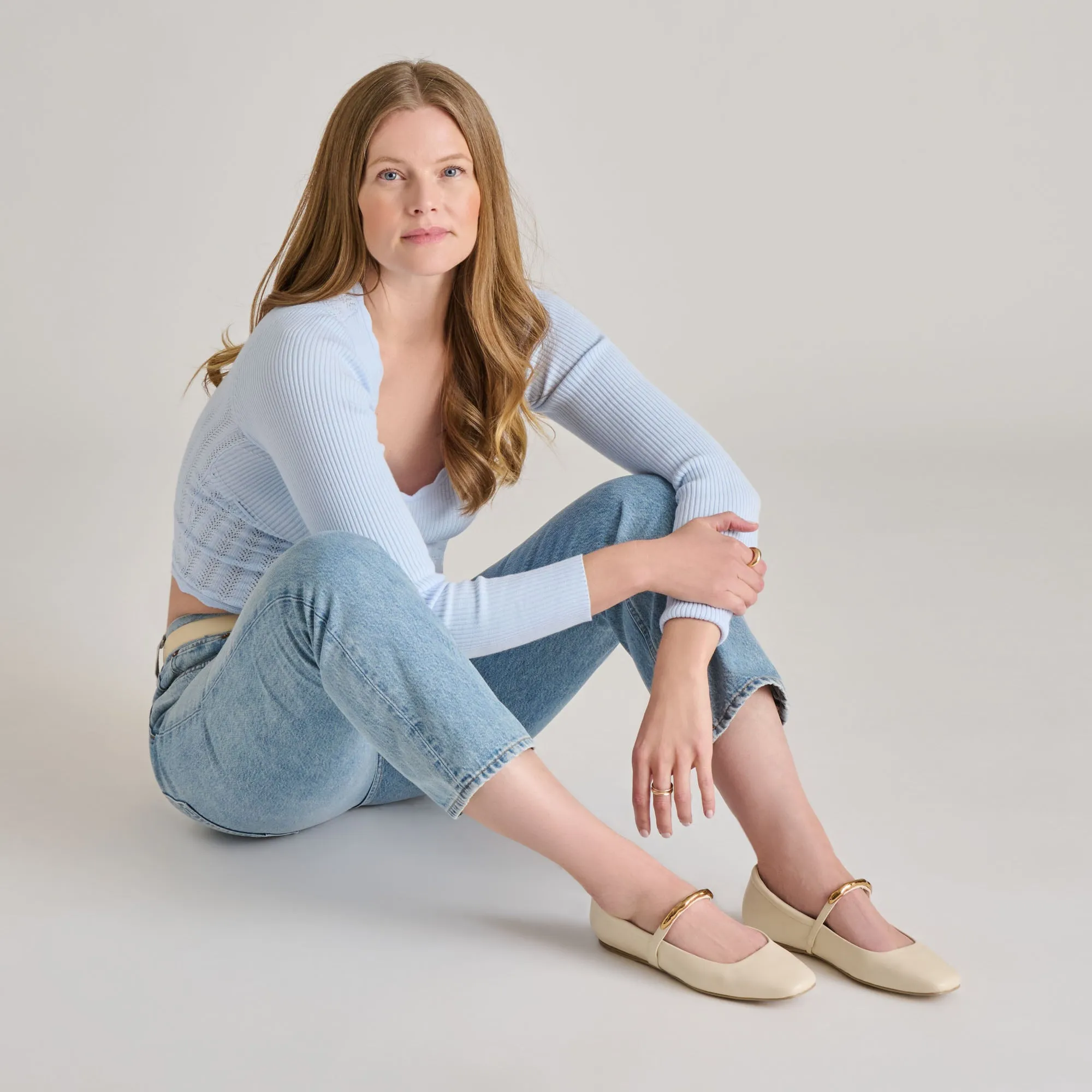 BALLERINES RADYA EN CUIR CRÈME