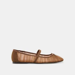 RAEVEN BALLERINES BRUN MOYEN TULLE