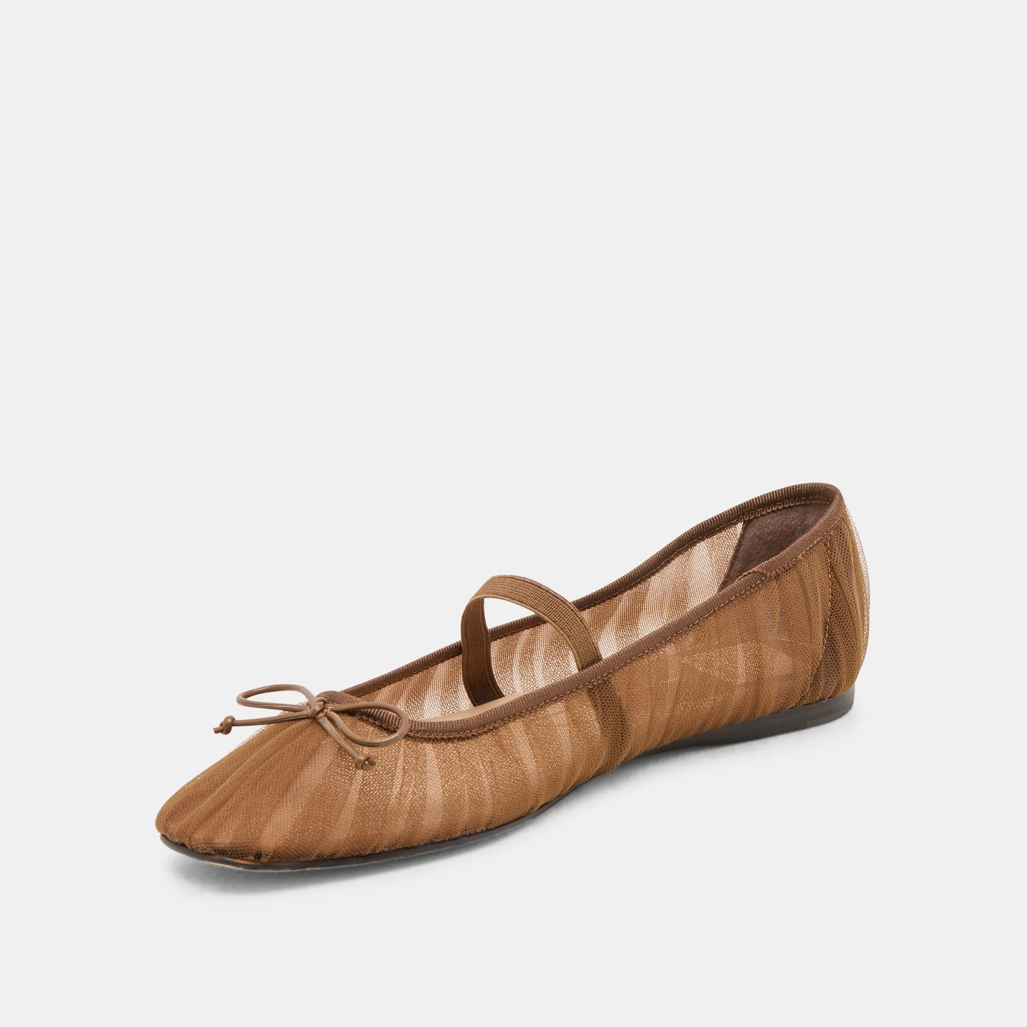 RAEVEN BALLERINES BRUN MOYEN TULLE