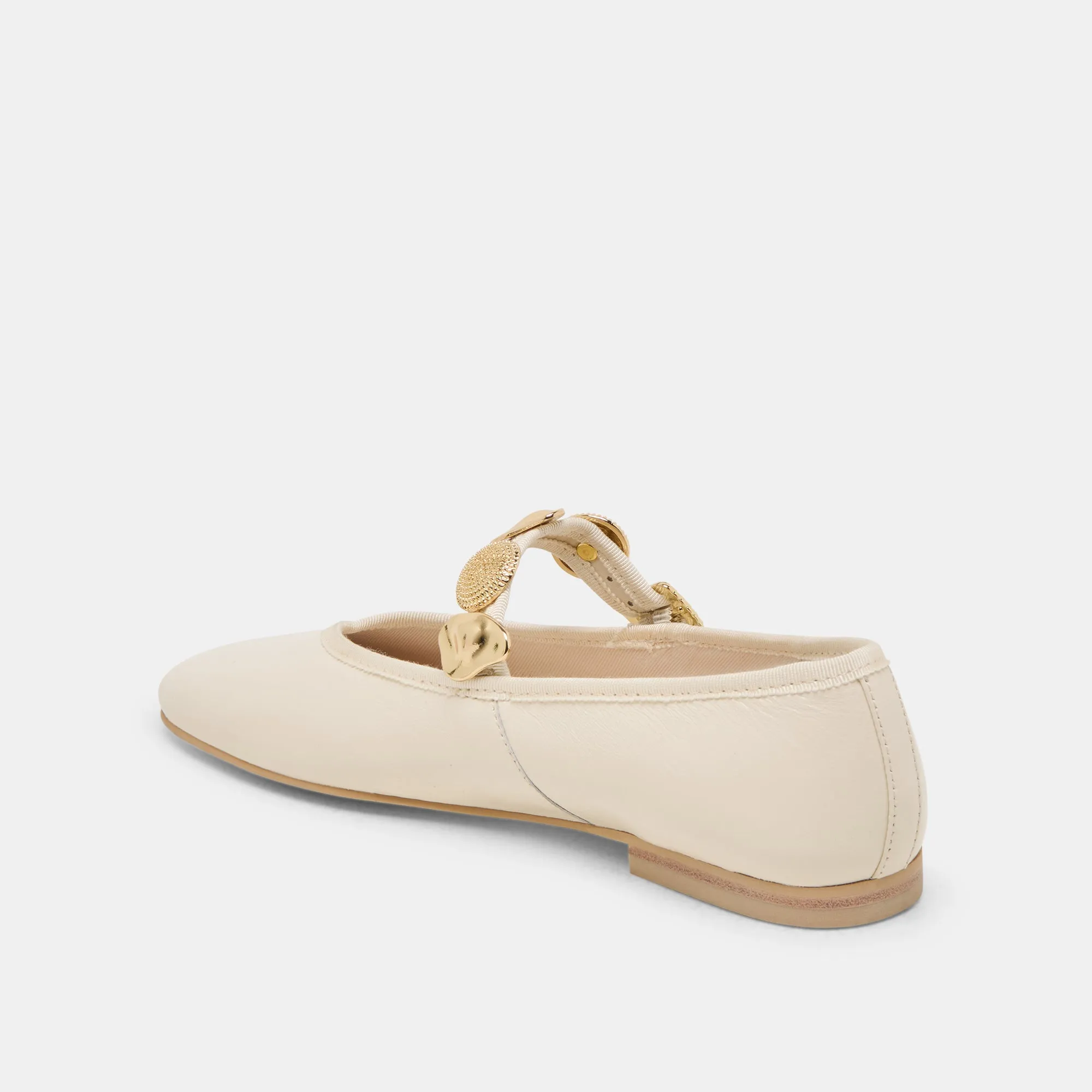 RELAN BALLERINES BLANC CASSÉ CUIR