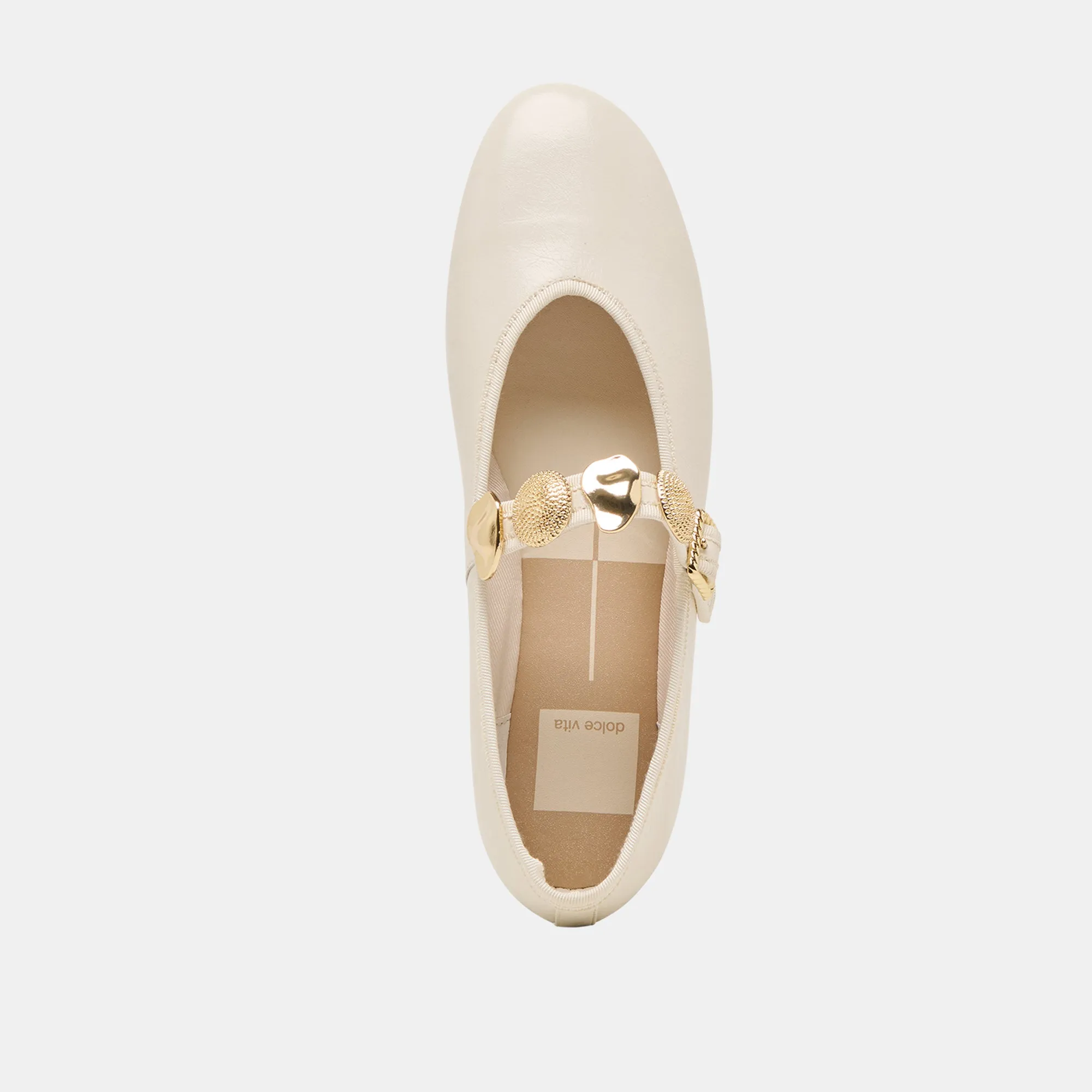 RELAN BALLERINES BLANC CASSÉ CUIR