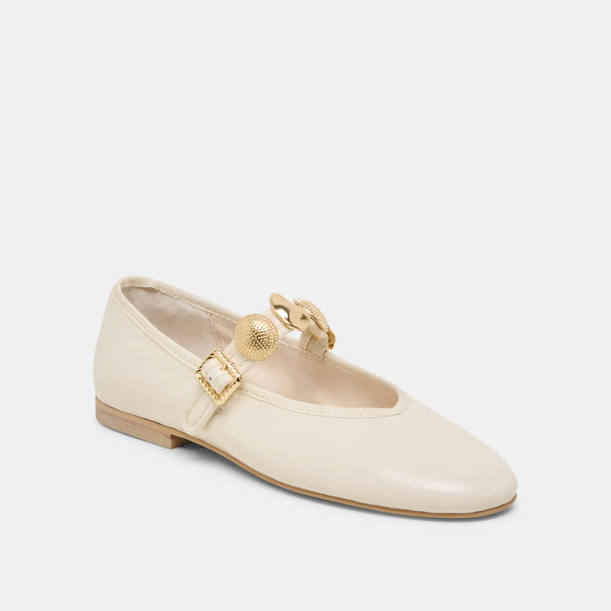 RELAN BALLERINES BLANC CASSÉ CUIR