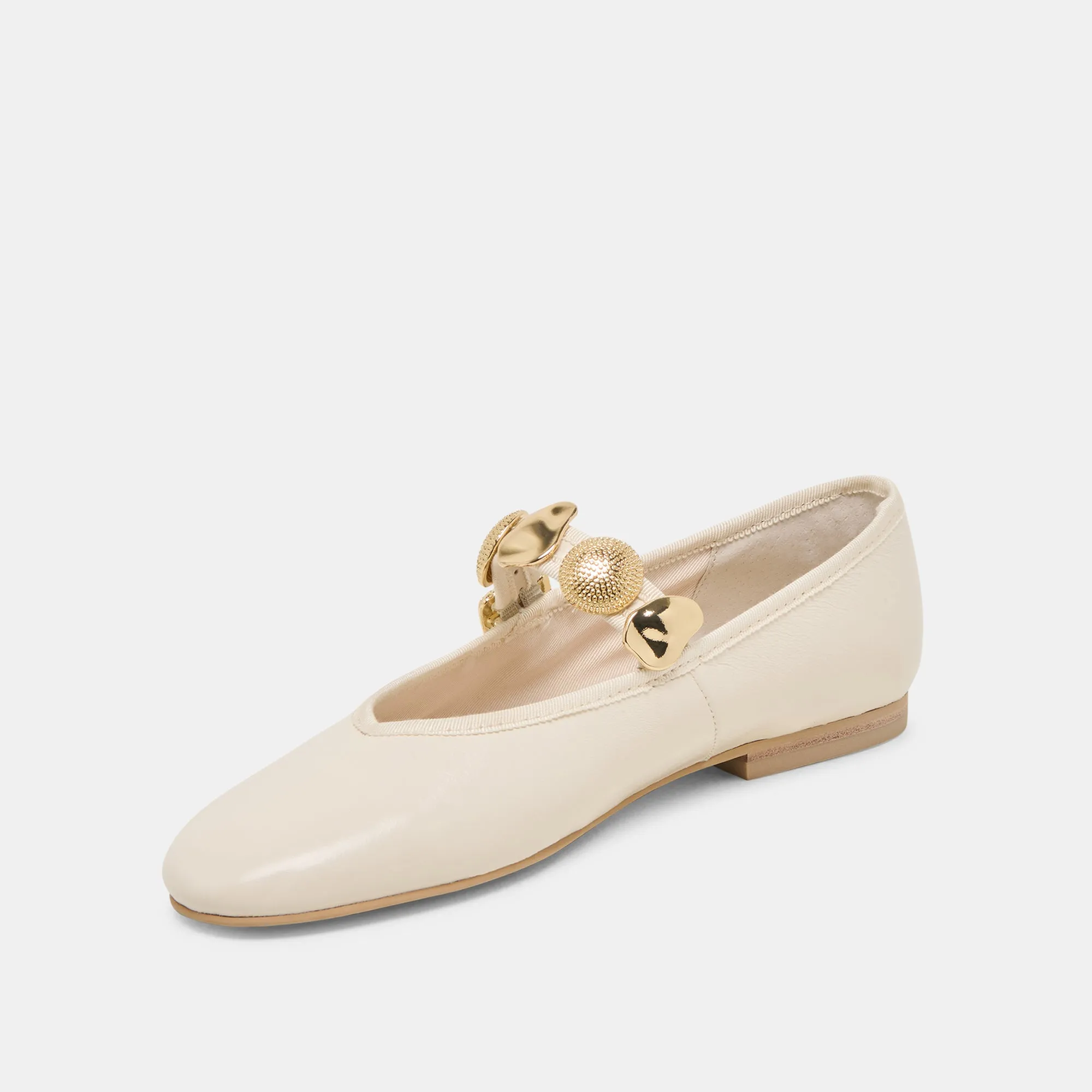RELAN BALLERINES BLANC CASSÉ CUIR